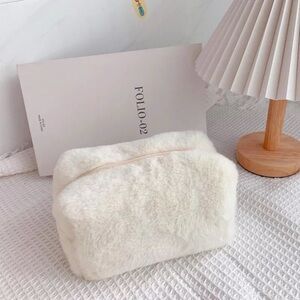 Plush Faux Fur White Bag